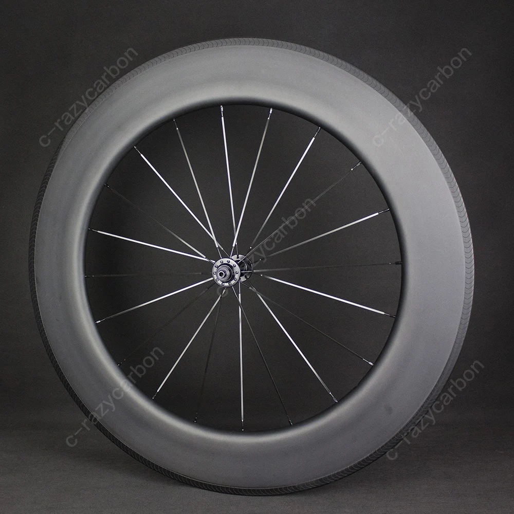 Flash Deal Free Shipping 2019 Carbon Road Wheels TT Bike 90mm Depth Aerodynamic Wheels with Flat Spokes 8