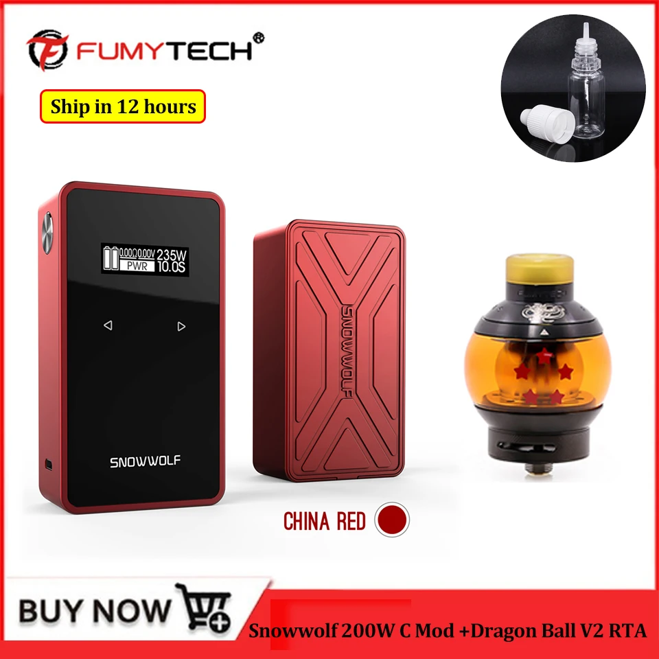 

Original Snowwolf 200W C TC Box Mod fit Dual 18650 vs fumytech Dragon Ball V2 RTA RDTA 24mm 5.5ml Vape Tank Atomizer Vape Kit