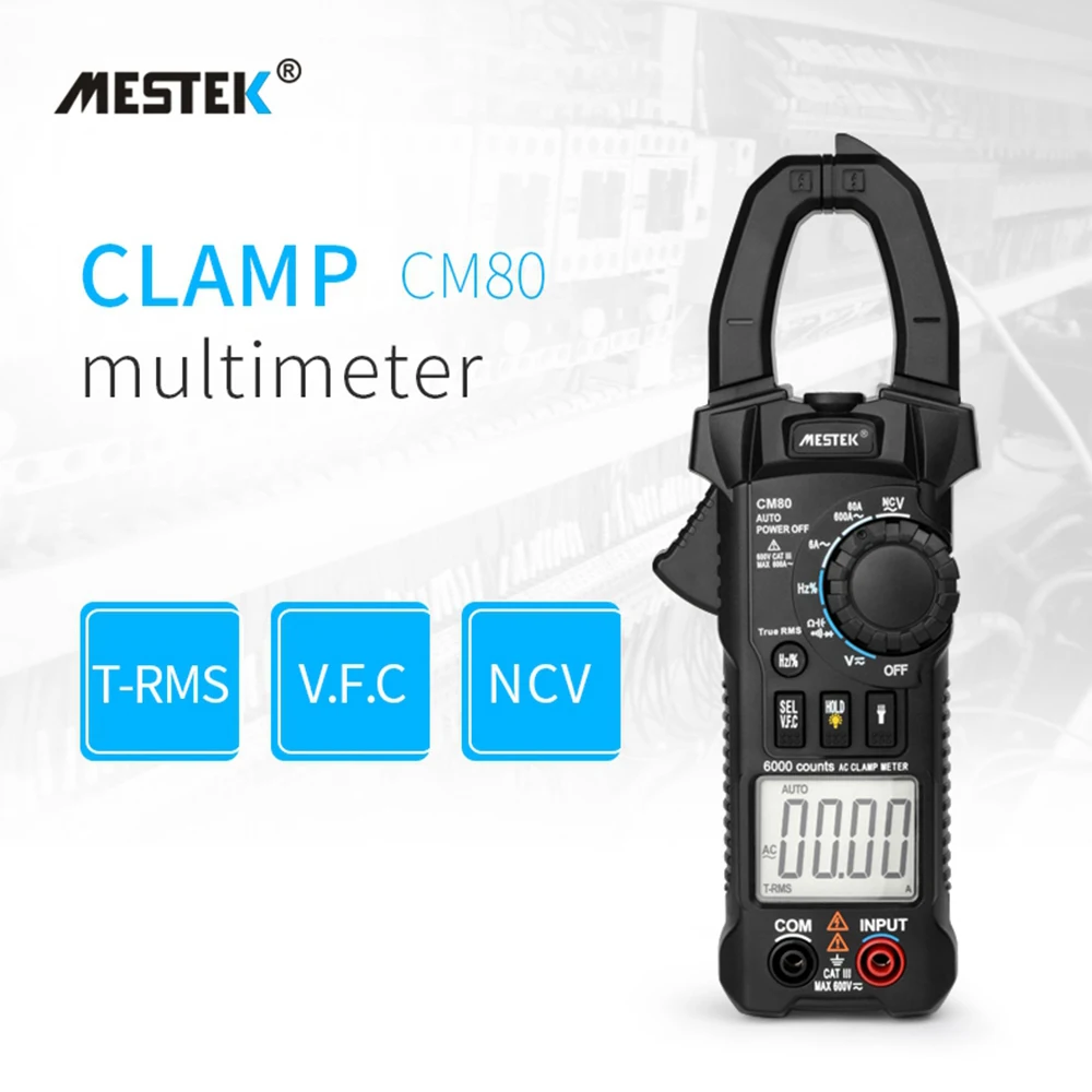 

LCD Digital Clamp Meter Multimeter MESTEK Frequency Measurement Tester AC/DC Voltage AC Current Capacitance Continuity Test