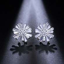 EMMAYA Горячая Снежинки цветы серебряные серьги с бриллиантами Циркон Серьги для женщин красивый специальный подарок