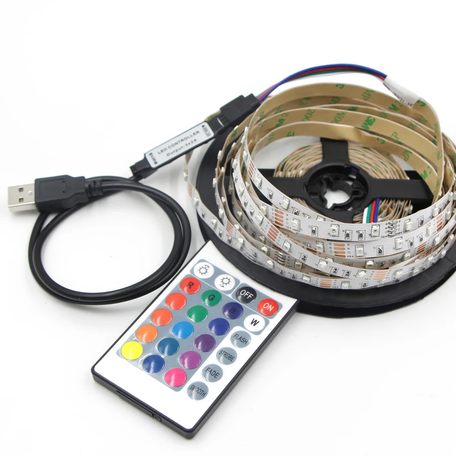 

Waterproof RBG Led Strip Light 3528 SMD 60Leds/M 5V remote controller USB Christmas desk Decor lamp Led tape String Ribbon lamp