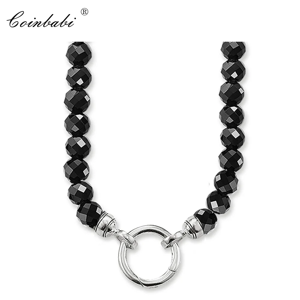 

Necklace Black Beads Classic Gift For Women Men, Europe Style Soul Jewelry 925 Sterling Silver Fashion Jewelry Wholesale