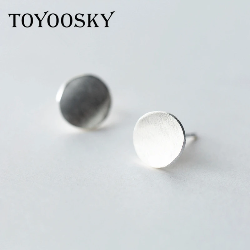 TOYOOSKY, Новое поступление, 925 пробы, серебряные, простые, круглые, пуш-ап, серьги-гвоздики для женщин, модные ювелирные изделия, свадебный подарок