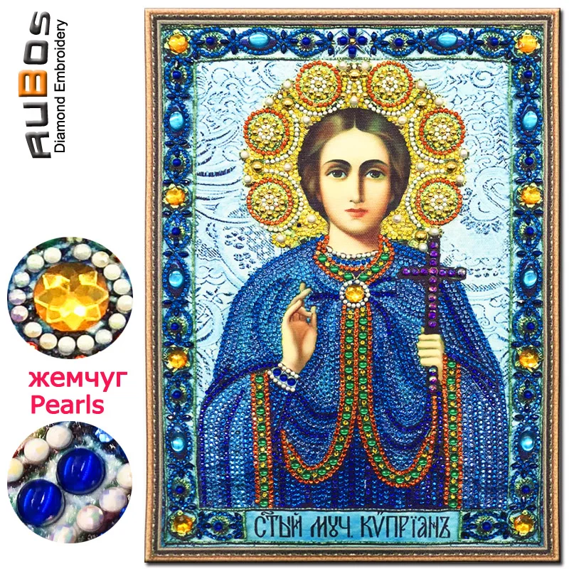 RUBOS DIY Diamond Painting Icons Theotokos Jerusalem Religion Diamond Embroidery 5D Big Bead Pearls Glass Mosaic 3D Crystal Sale (25)