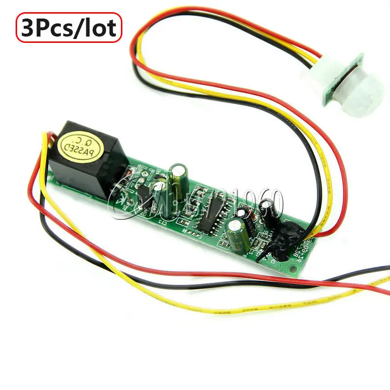 

3Pcs/lot DC 12V Useful IR Pyroelectric Infrared PIR Motion Sensor Detector Module 5A Free Shipping