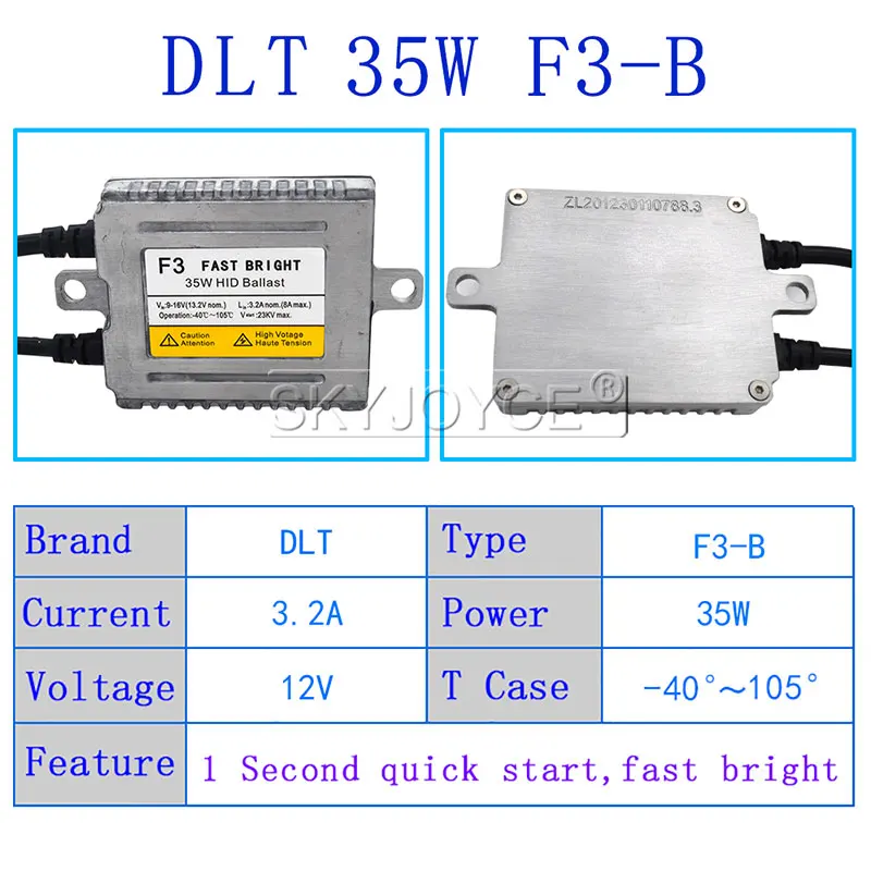SKYJOYCE DLT 55W F5B 35W F3B Fast Bright Xenon Bulb Ignition Block Slim Quick Start Ballast for Car Headlight Replacement Kit (19)