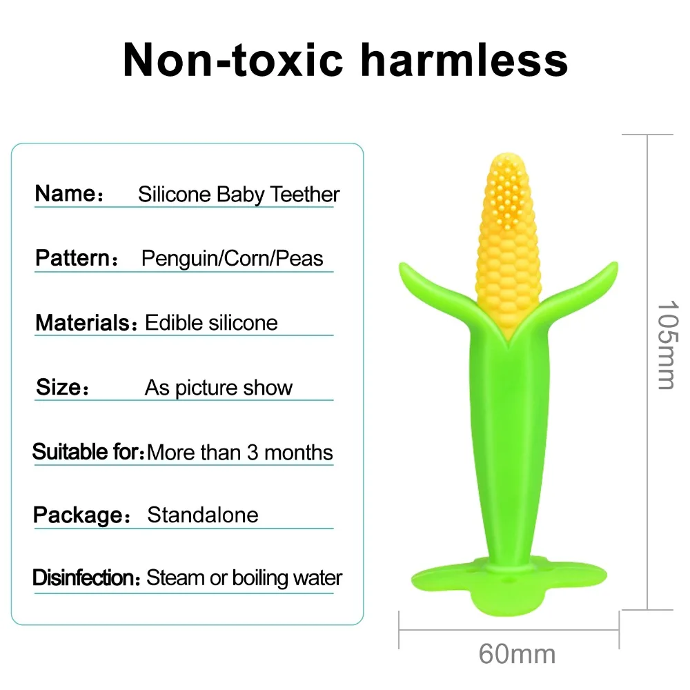 Высококачественная силиконовая зубная щетка и экологически безопасный Прорезыватель для малышей, уход за животными, Прорезыватель для зубов в форме кукурузы