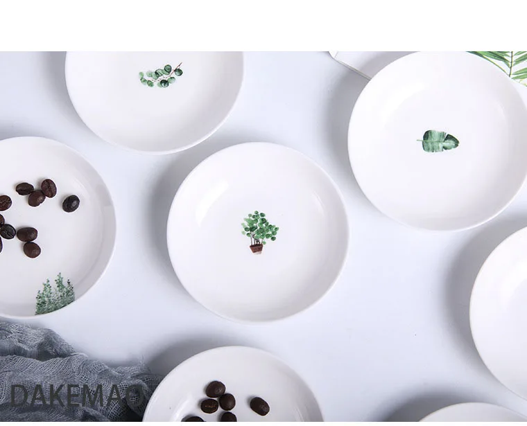 Нордическое зеленое растение, керамическое маленькое блюдо для дома, мини соевый соус, блюдо для закусок, креативные товары для дома, кухни
