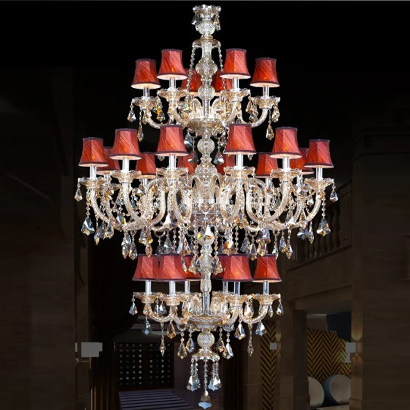 Penthouse floor crystal chandelier lamp spider chandelier lampshade