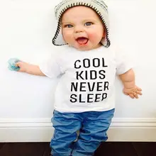 Крутая детская одежда для сна; Новинка года; стильная детская одежда; мягкие топы с буквенным принтом для маленьких мальчиков и девочек; Милая футболка; одежда