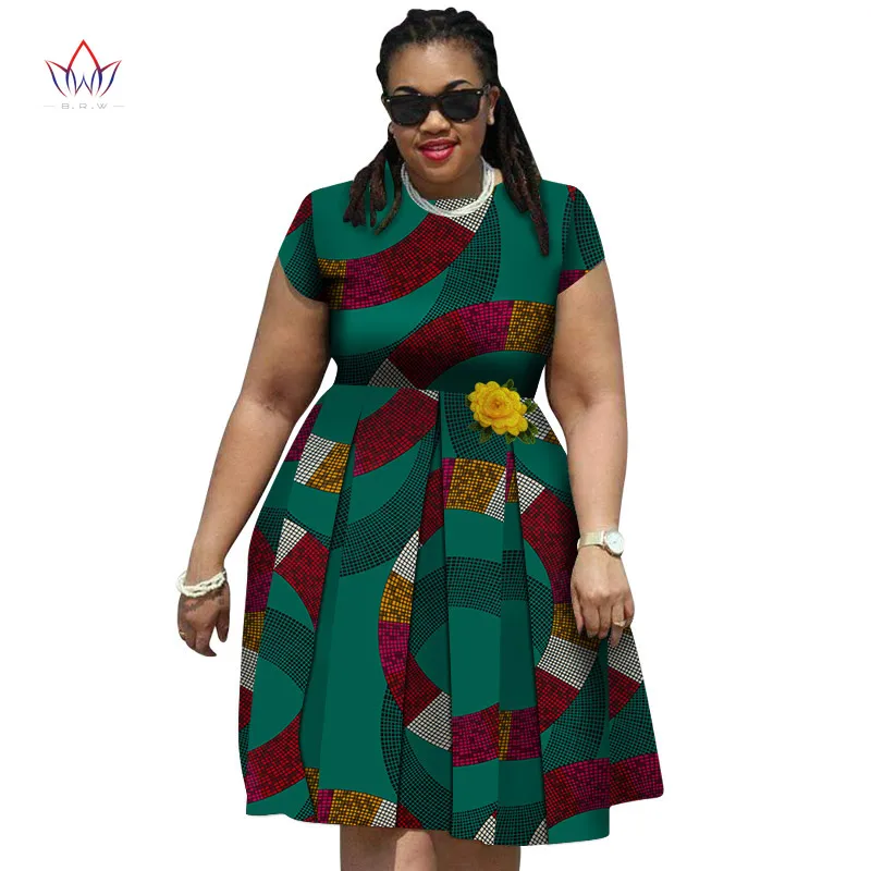 Модные новые африканские платья с принтом для женщин Bazin Riche традиционная африканская женская одежда элегантное женское платье больших размеров Wy4350