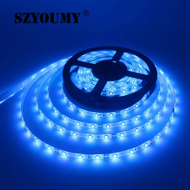 Szyoumy светодиодные полосы 2835 DC12V 60led/м Гибкие светодиодные полосы SMD 2835 белый теплый белый ULTER бухта Крытый светодиодные освещение