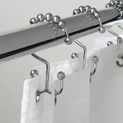 Металлический двойной ролик скольжения занавески для душа крючки Chrome 8 Крючки с шариками для Ванная комната дропшиппинг