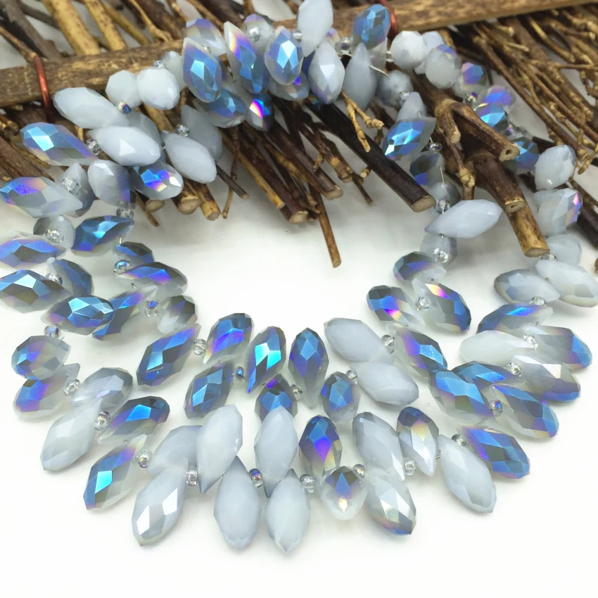 

8 видов цветов стеклянный кристалл diy 6*12 мм каплевидные прокладки бусины капли воды Горизонтальное Отверстие аксессуары Подвески diy фурнитура 90 шт. B2879