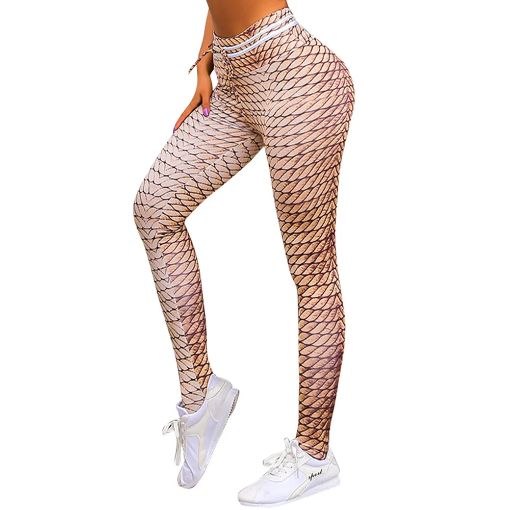 Hot Sale Women Hemp rope Print Leggings Fitness Sexy Women Sporting Workout Leggins Jogging High Waist Elastic Slim Pants white leggings Leggings