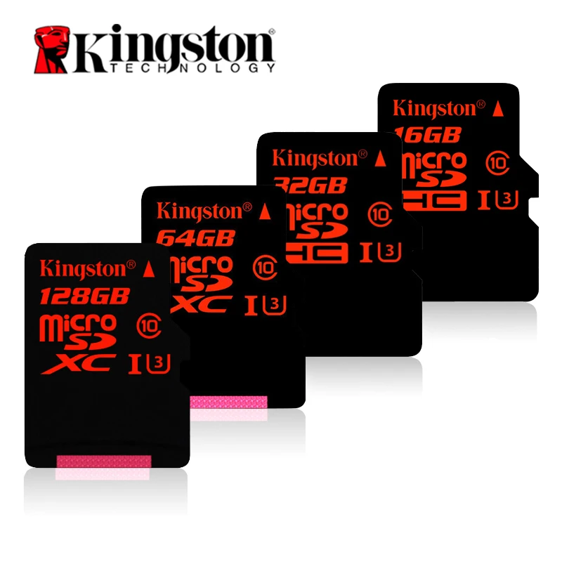 Kingston Micro SD карта 32 Гб microSDHC UHS-I U3 карт памяти 64 ГБ, класс скорости 10 90 МБ/с., мicro SD, TF карта 128 ГБ Поддержка HD 3D видео в формате 4K