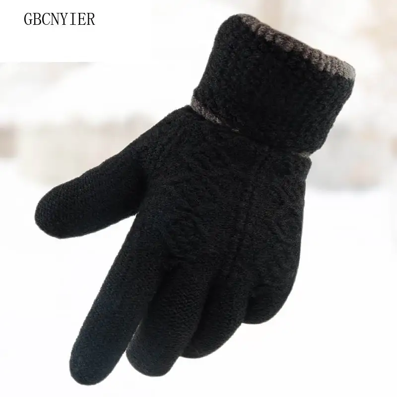 GBCNYIER Autumn And Winter Men's Gloves Windproof Thick Woolen Fluff Male Gloves Winter Keep Warm Mitten GBCNYIER Autumn And Winter Men's Gloves Windproof Thick Woolen Fluff Male Gloves Winter Keep Warm Mitten