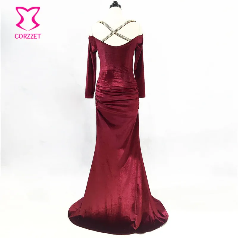 Женское бархатное платье с V образным вырезом и длинным рукавом|robe femme ete|club dressdress