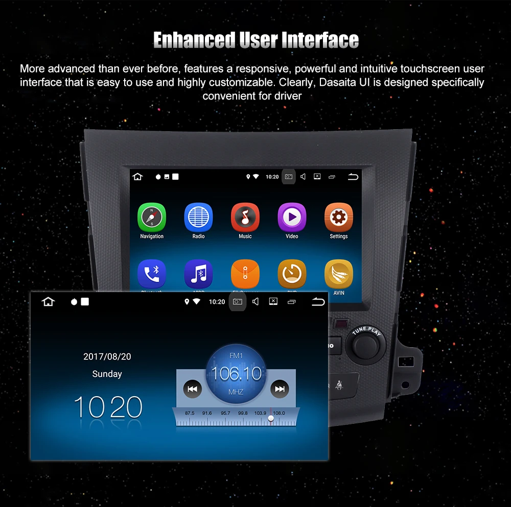 Excellent CAR 2DIN android 8.1 stereo for Mitsubishi Outlander PEUGEOT 4007V Radio IPS screen GPS Radio Video Player headunit WIFI 10
