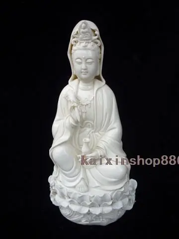 

Blanc De China Dehua Porcelain Statue Of Kwan-yin & Kid