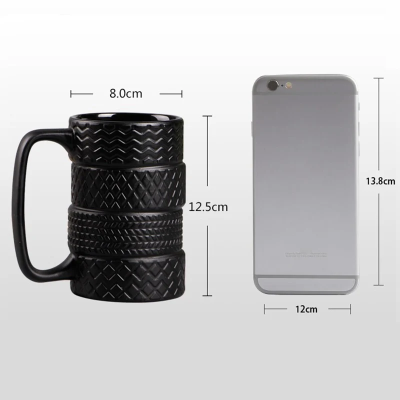 Details about / Ceramic Office Coffee Mug Tires Wheels Tea Cup Decorated Tumbler With Handle