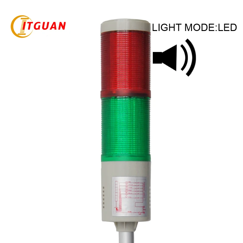 

LTA-505 AC220V DC12V/24V 2 Layers LED Warning Lamp with Sound Emergency Indicator Lights Strobe Light Tower Signal Beacon