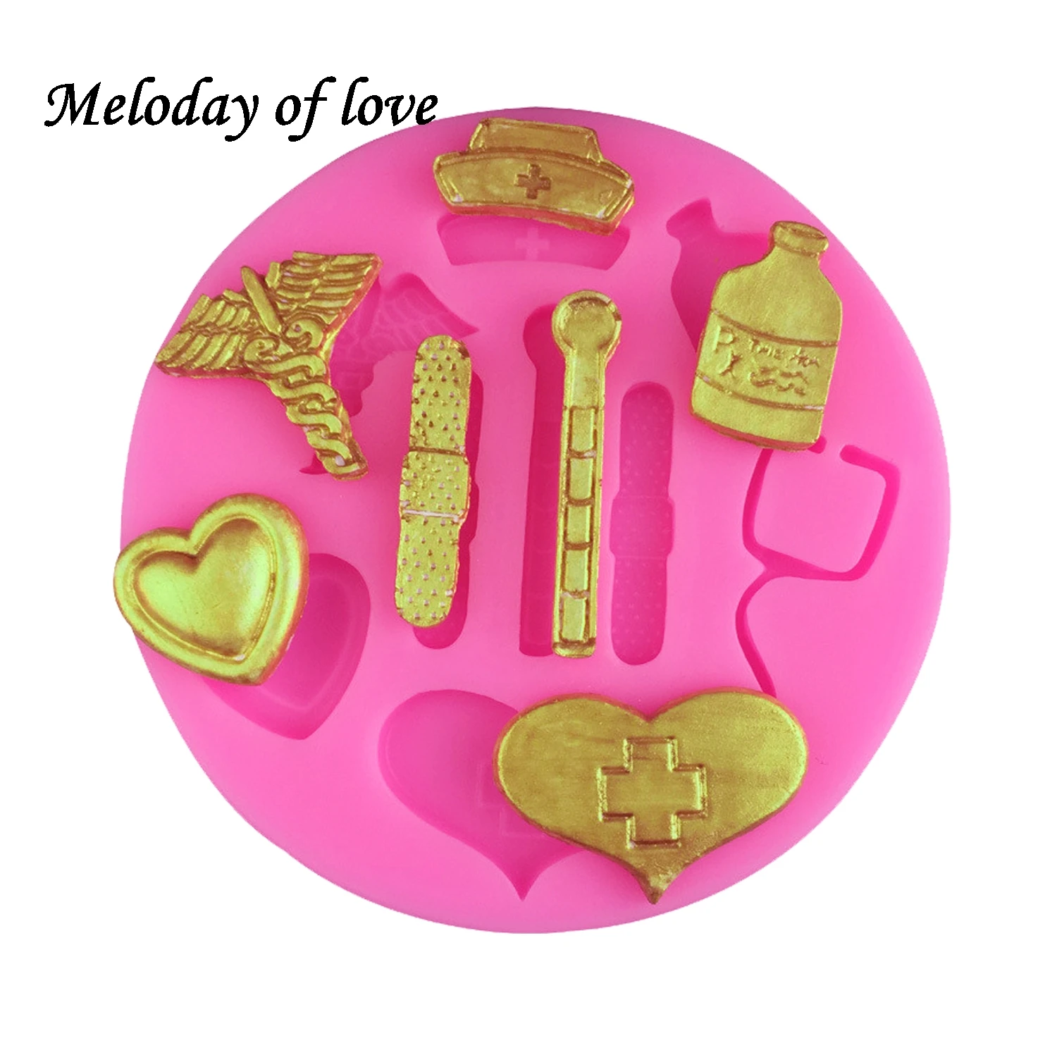 

Silicone Mold DIY nurse themed medical hat bottle heart tool Cake decorating Tools Gumpaste fondant chocolate Clay Resin T1400