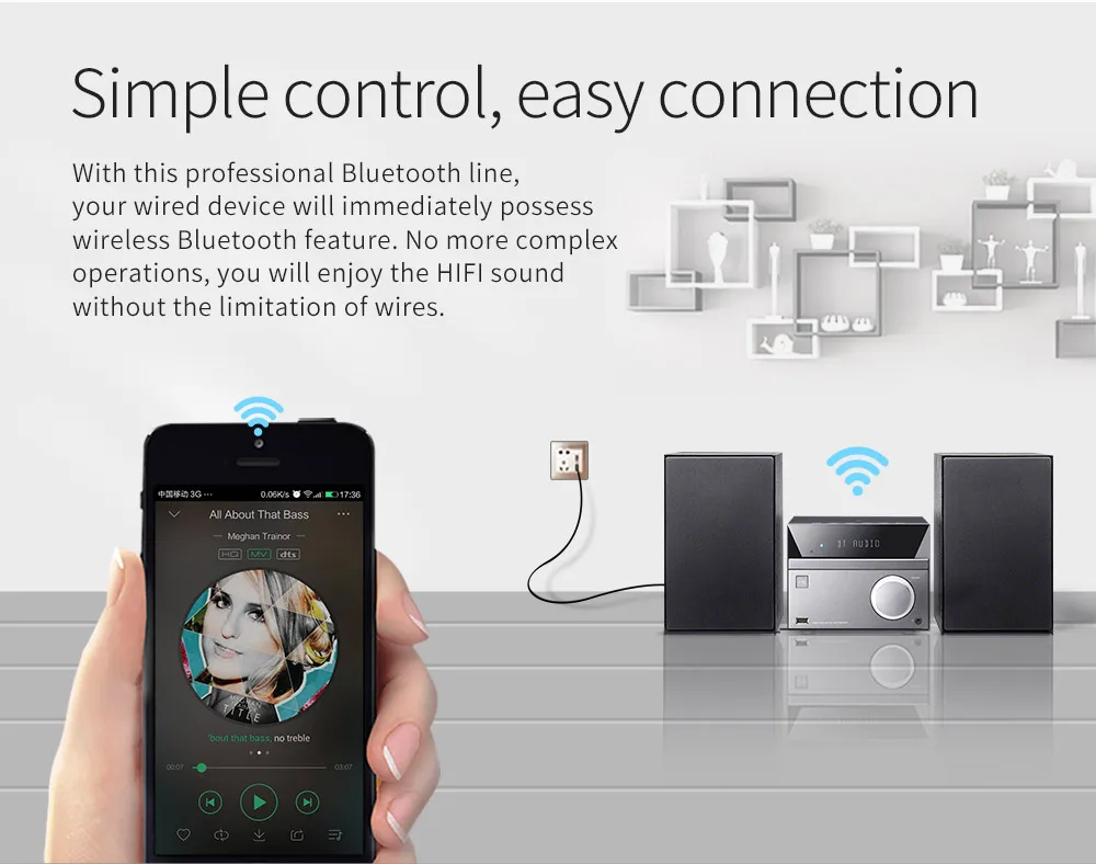 Bluedio BL Bluetooth аудио музыкальный приемник 3,5 мм аудио стерео кабель Bluetooth адаптер для динамиков наушников