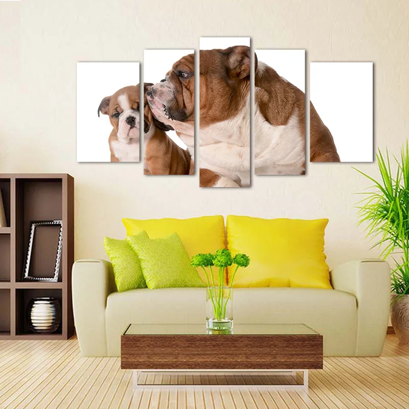 canvas-painting-wall-art-decor-BANMU-5-Panels-home-Dog-English-Bulldog-Family-Isolated-8-Week (3)