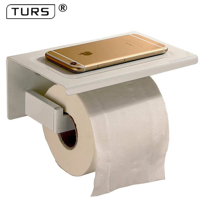 

SUS 304 Stainless Steel White Toilet Paper Holder Bathroom Toilet Roll Holder For Roll Paper Towel Square Bathroom Accessories