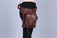 Steel Master Personality steampunk gothic Messenger shoulder bag 2016 male and female mini purse retro rock waist bag leg bag
