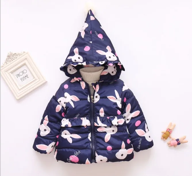 

2018 New cheapest 0-3 years old high quality baby girl's winter snow wear children lovely printing coat MF0013
