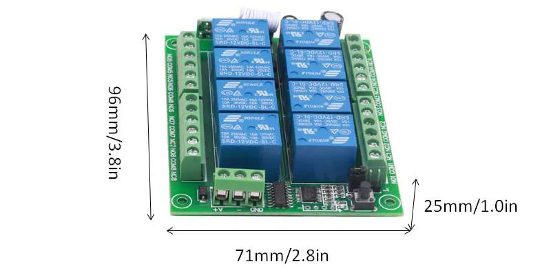 433MHz беспроводной универсальный пульт дистанционного управления DC 12V 8 ch rf релейный приемник и 500 метров пульт дистанционного управления для беспроводного дистанционного управления