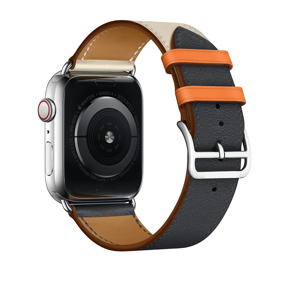Кожаный ремешок для Apple Watch 4 3 2 1 Одноцветный запасной аксессуар Iwatch|Ремешки часов|