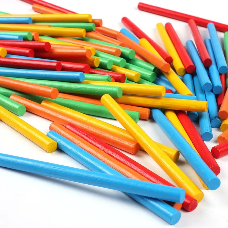 

Candywood 100Pcs Mix Color Wooden Counting Sticks Montessori Math Toys early learning toys Teaching Aids for children Kids