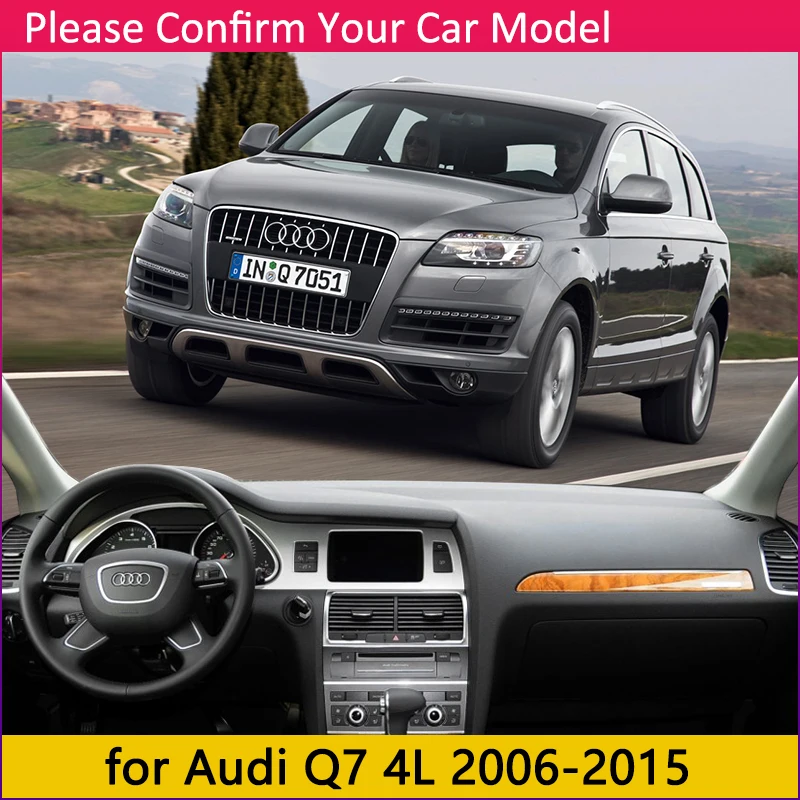 for Audi Q7 4L 2006~2015 Anti-Slip Mat Dashboard Cover Pad Sunshade Dashmat Protect Carpet Car Acce