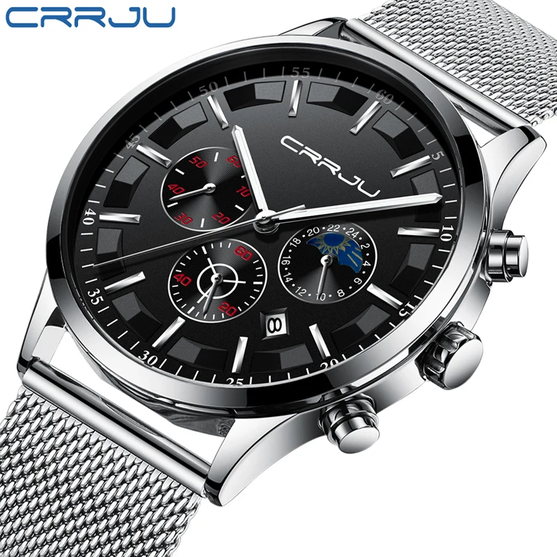 

CRRJU 2019 Watch Men Fashion Sport Quartz Clock Mens Watches Top Brand Luxury Business Waterproof Wrist Watch Relogio Masculino