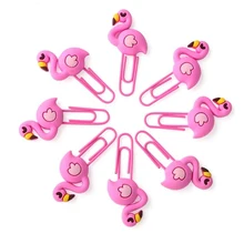 Novo criativo bonito flamingo unicórnio metal memo, clipes de papel conjunto índice marcador para livros escritório escola material de papelaria