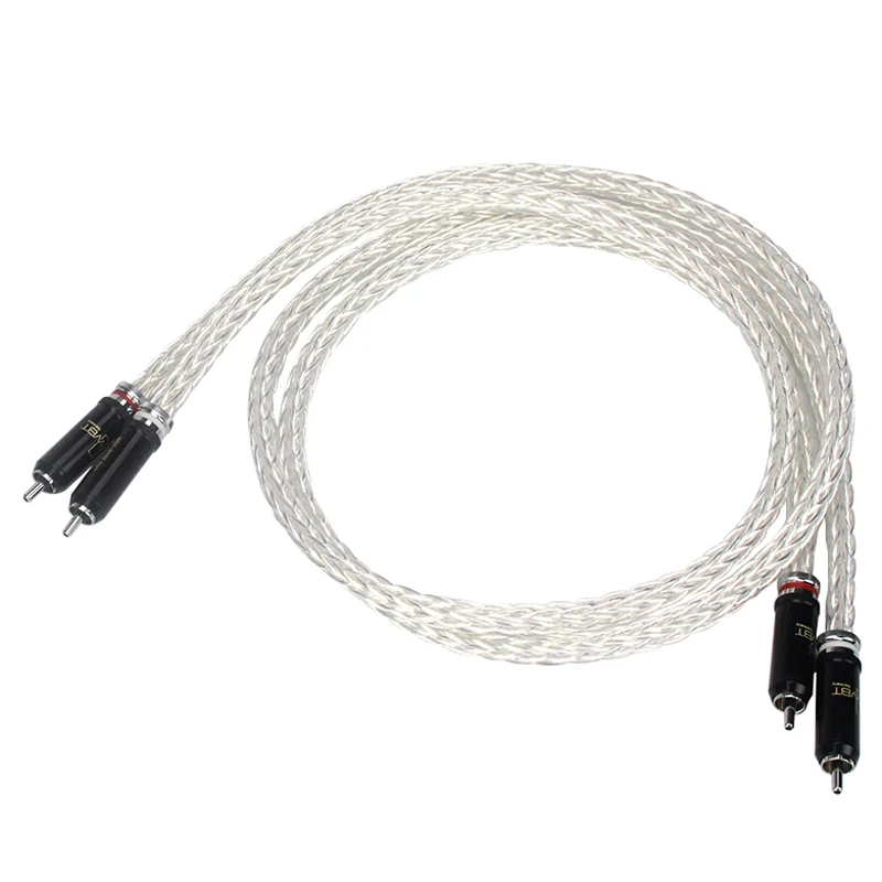 

Hifi 8AG silve cable WBT-0102Ag RCA plug connecter Audio amplifier CD DVD player Speaker Interconnector RCA cable