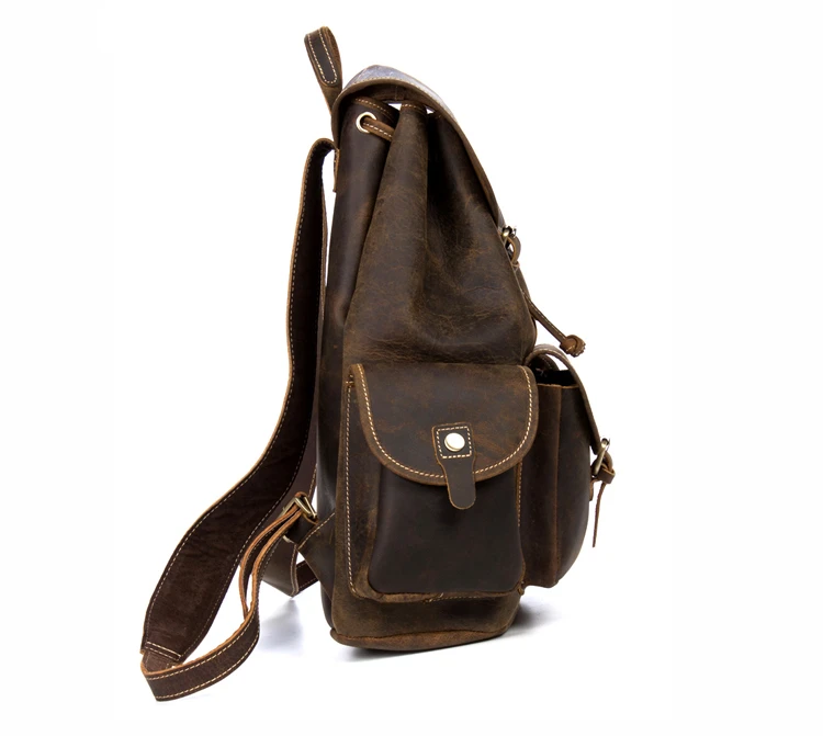 Мужской женский рюкзак из натуральной кожи, дизайнерская школьная сумка для влюбленных пар, рюкзак из воловьей кожи ручной работы, винтажный Повседневный Рюкзак, подарок