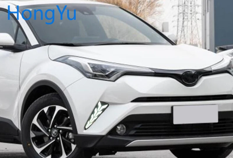 Для Toyota C-HR CHR белый синий и желтый функция сигнала поворота автомобиля DRL Светодиодный дневной ходовой свет противотуманная фара лампа