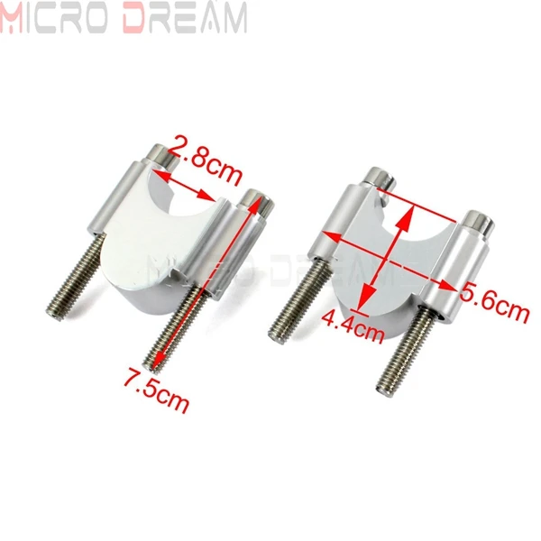 Черный Универсальный Руль Riser для мотокросса 7/" или 1 1/8" бар зажимы подъем 30 мм для Harley Yamaha Suzuki BMW R1200GS - Цвет: Sliver 28mm