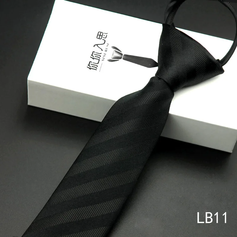 

striped men's ties high quality neckties zipper Neck tie zip cravat