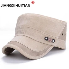 Модные шапки в стиле милитари, брендовая хлопковая кепка унисекс для мужчин и женщин с плоским верхом, Классическая одноцветная Кепка с козырьком, летняя Осенняя Кепка s