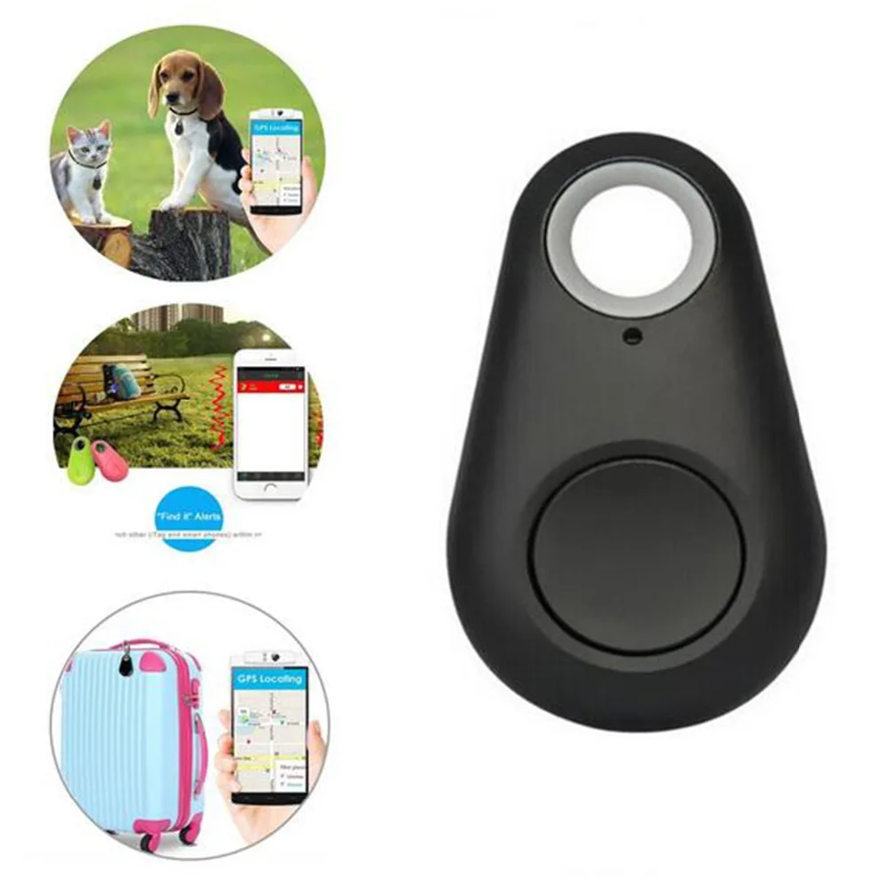 

Black Mini Stylish Bluetooth4.0 Tracker Locator Tag Alert Pet Dog Anti-lost Tracker Child Wallet Key Finder GPS Locator Alarm