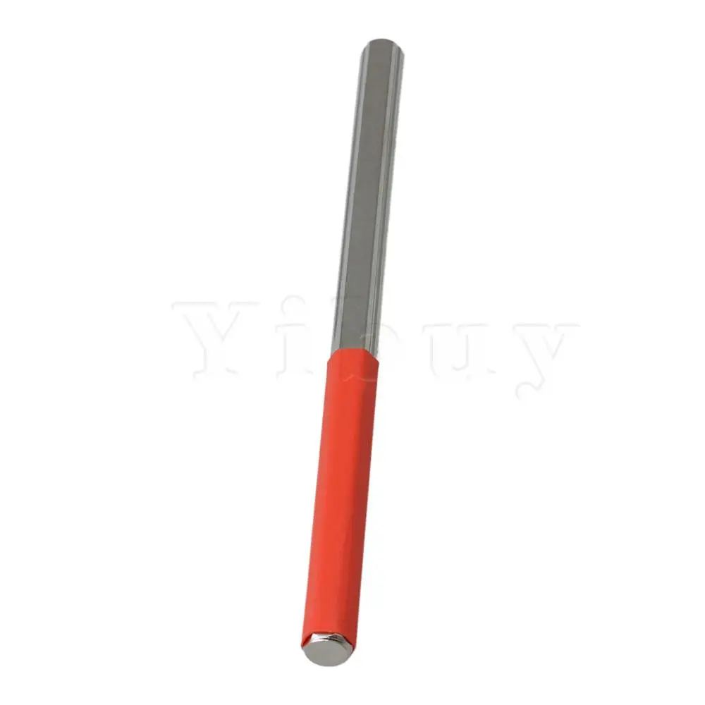

Yibuy Silver Guitar Fret Crowning Dressing File 3 Edges Luthier Tool with Shank