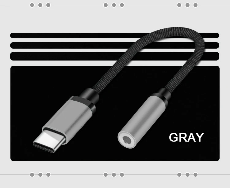 Адаптер для наушников типа c до 3,5 мм, аудио кабель USB C до 3,5 мм, AUX Наушники для Xiaomi Mi 9 huawei mate 20 P30 pro samsung S9 - Цвет: typec to 3.5mm