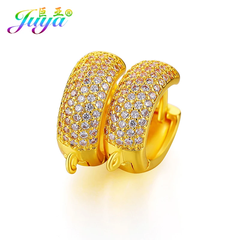 

Juya DIY Basic Earrings Material Handmade Micro Pave Zircon Bails Earring Hooks Accessories For Fashion Earrings Jewelry Making
