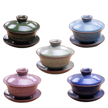 

80ml Ice-Crackle Porcelain Teapot Ceramic Green Tea Gaiwan Teapot