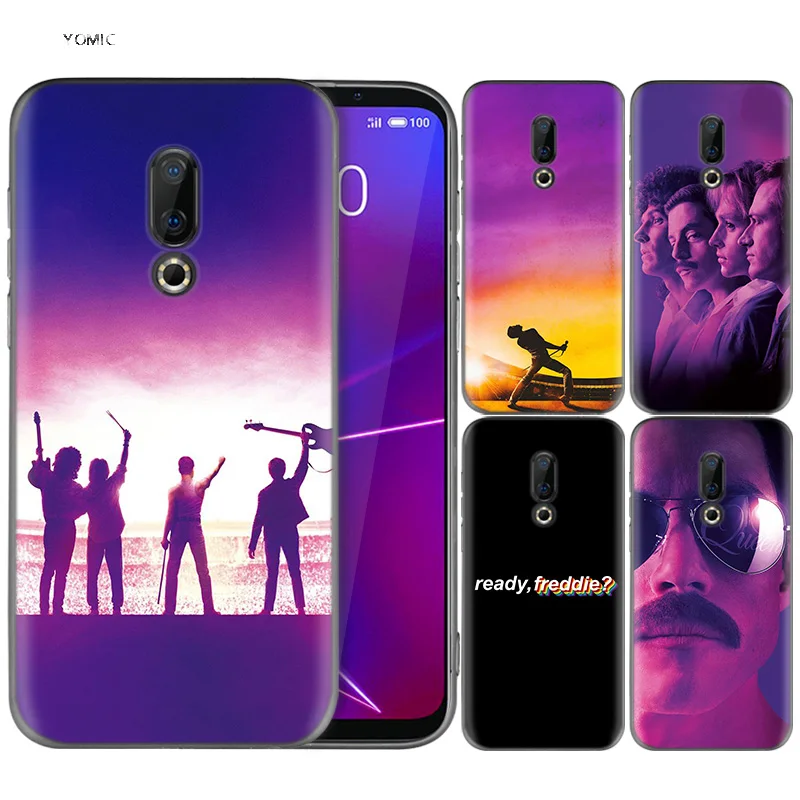 

Silicone Case for Meizu 16 16th M6T Black Dark Coque Shell Cell Phone Tpu Cover Dull Polish Bohemian Rhapsody Freddie Mercury